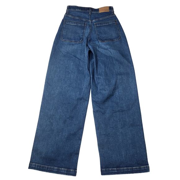 Madewell Curvy Emmett Wide Leg Trouser Jeans Patch Pockets Medium Wash 26 - Picture 4 of 12